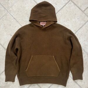 Frame Cashmere Brown Hooded Knit Sweater